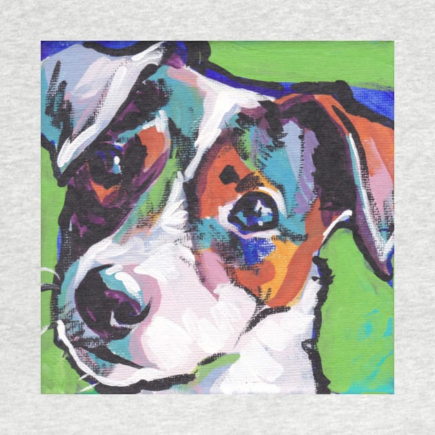 Jack Russell Terrier Dog Bright colorful pop dog art by bentnotbroken11